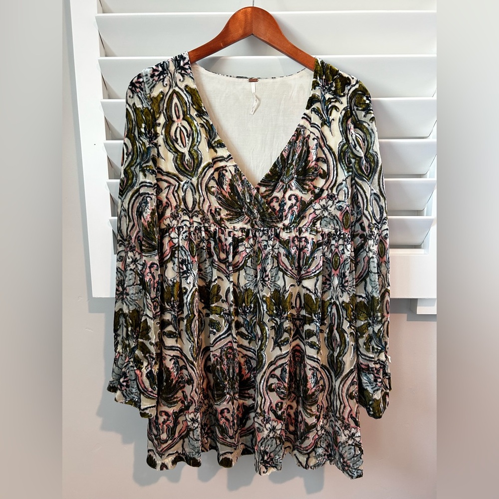 FREE PEOPLE Mystic Charm Velvet Dress Boho Festival EUC Small